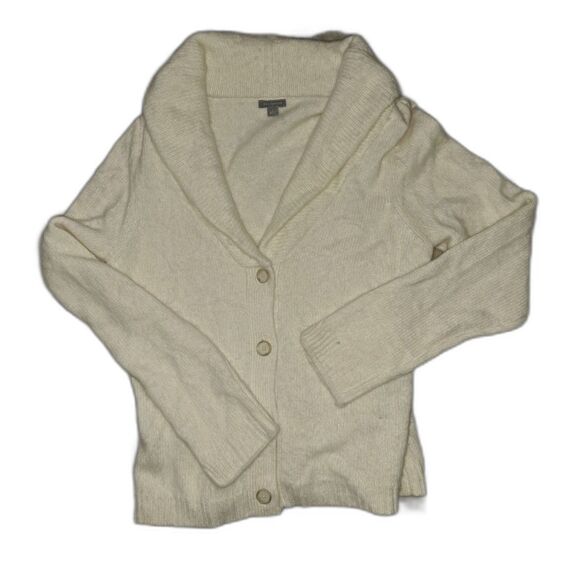 Ann Taylor Size L button up V Neck super Soft Angola Rabbit & Lamb Wool Sweater - Picture 5 of 9